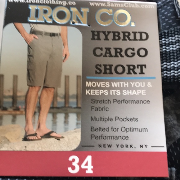 Lot of 3 size 34 Iron Co Gray Camo Hybrid Cargo Shorts - Picture 2 of 3